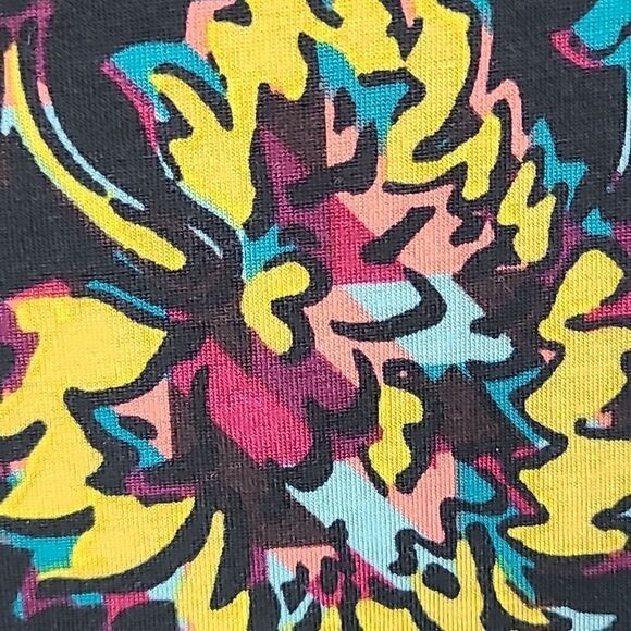 LuLaRoe Ana Maxi Dress XS 2/4 Mustard Floral Long Fit & Flare Short Sleeve Knit - Picture 6 of 8